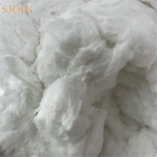 Laine en vrac de coton de fibre de céramique de silicate d'aluminium d'isolation thermique réfractaire soluble bio